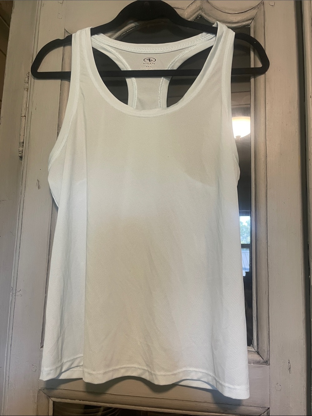 Athletic Works White Racerback Mesh Tank Top
